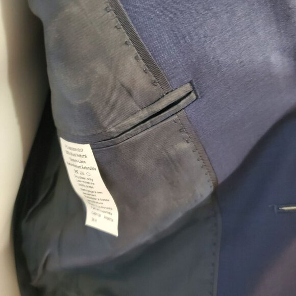 Calvin Klein Wool Suit Jacket Mens 36 Regular Slim Fit Blue Flaw Holes - Picture 13 of 15